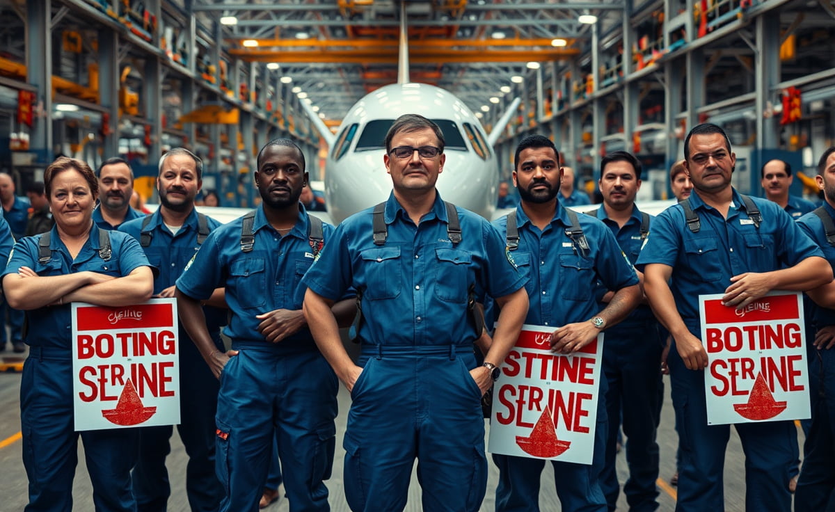 Boeing enfrenta huelga por aumento salarial insuficiente 1 Trabajadores de Boeing van a huelga; consideran insuficiente incremento salarial del 25%